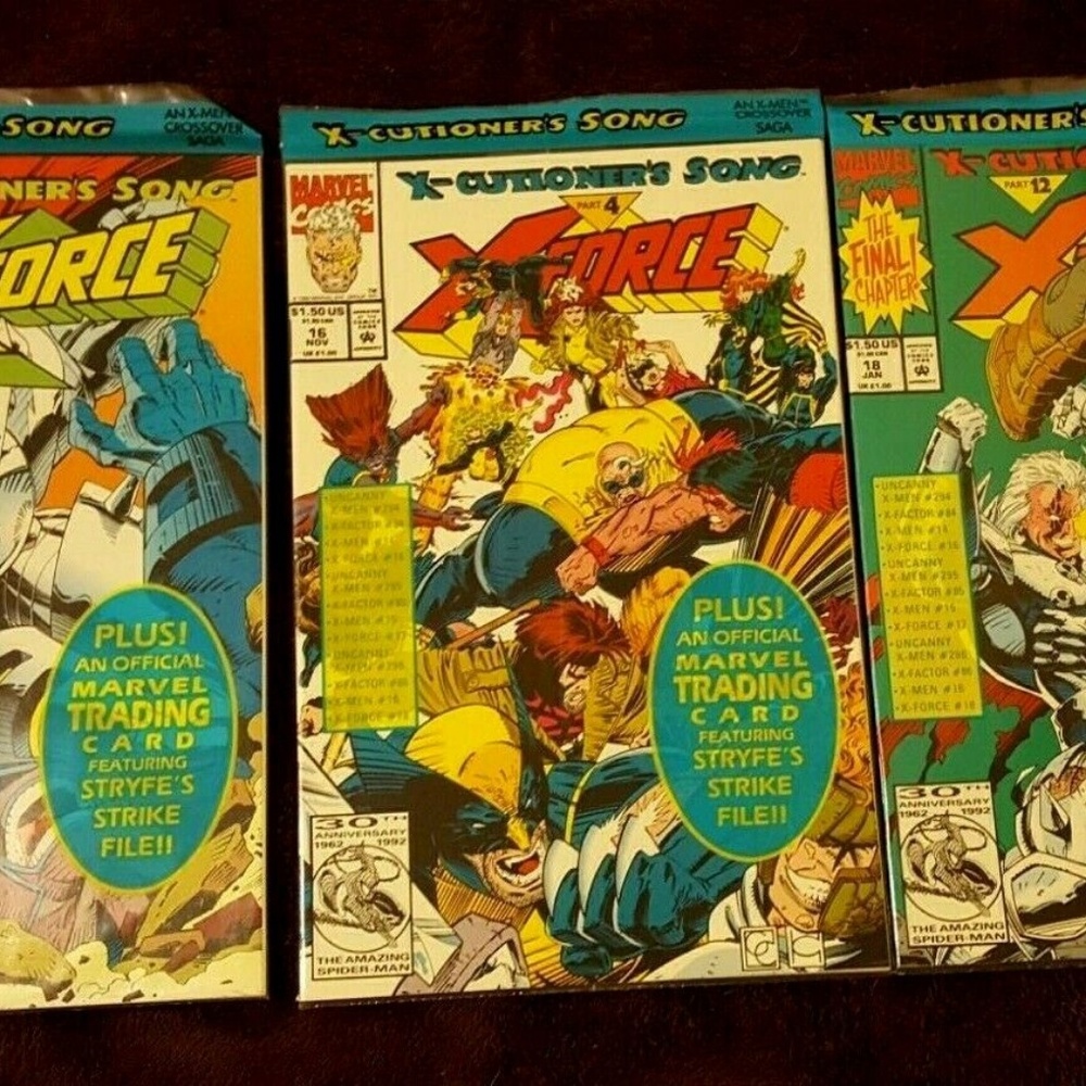 X-FORCE X-CUTIONER'S SONG Sealed w/Trading Cards Marvel Comic Books